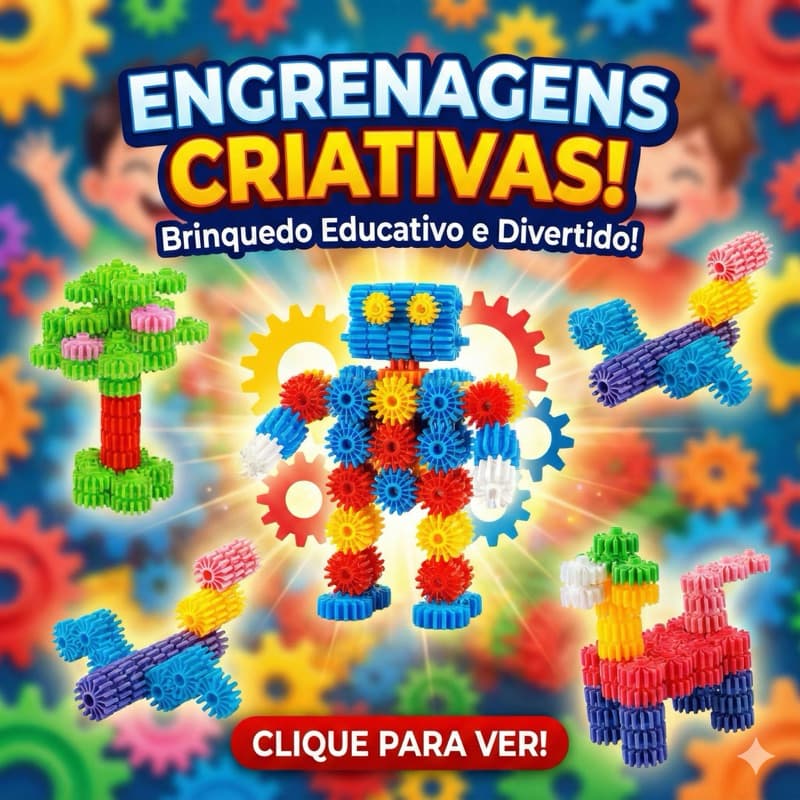 Kit Blocos de Montar até 160 Peças - Engrenagens Mágicas Educativas e Criativas de Monta Aprender Stem infantil