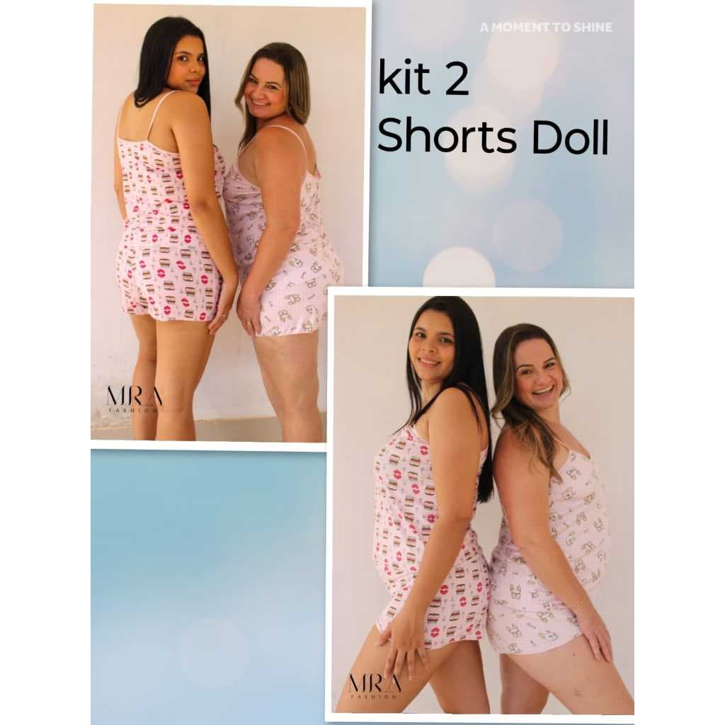 Short doll Kit com 2 Pijamas de Calor Mais Conforto ao Dormir