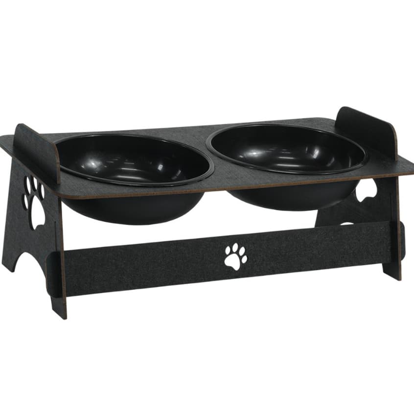 Alimentador Elevado para Gato e Cachorro Pet Com 2 Tigelas Pote de Ração Cães e Gatos