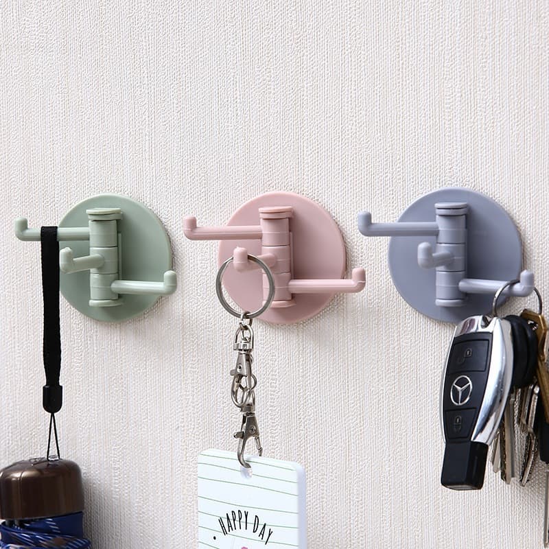 Gancho Autoadesivo Giratório Multiuso – Ideal para Chaves, Bolsas e Acessórios