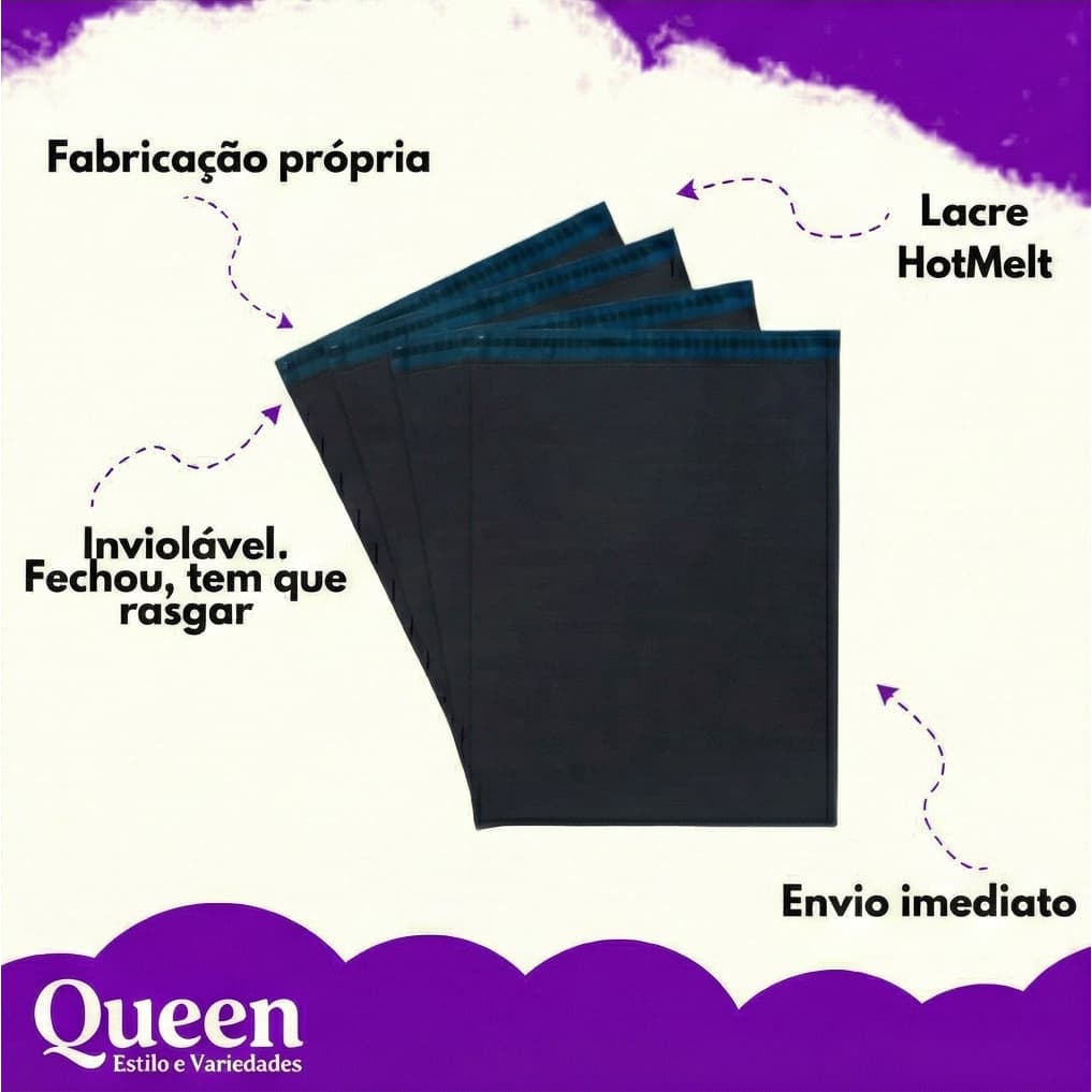 Saquinho de Segurança Envelope Saco Envio Ecommerce 12x18, 40x50