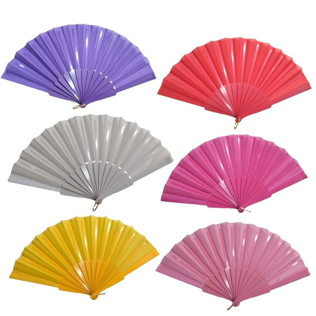 Leque Oriental Colorido Para Decoração Festa Carnaval