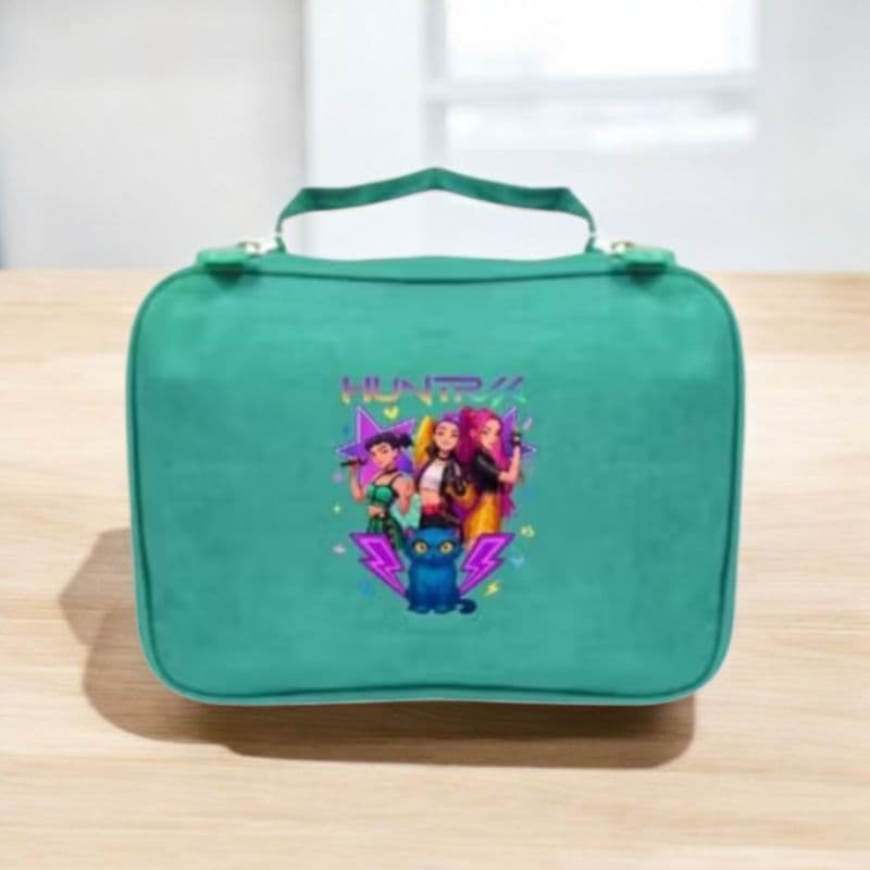 ESTOJO ORGANIZADOR BOX GRANDE GUERREIRAS DO K-POP HUNTRIX IDEAL PRA ESCOLA.