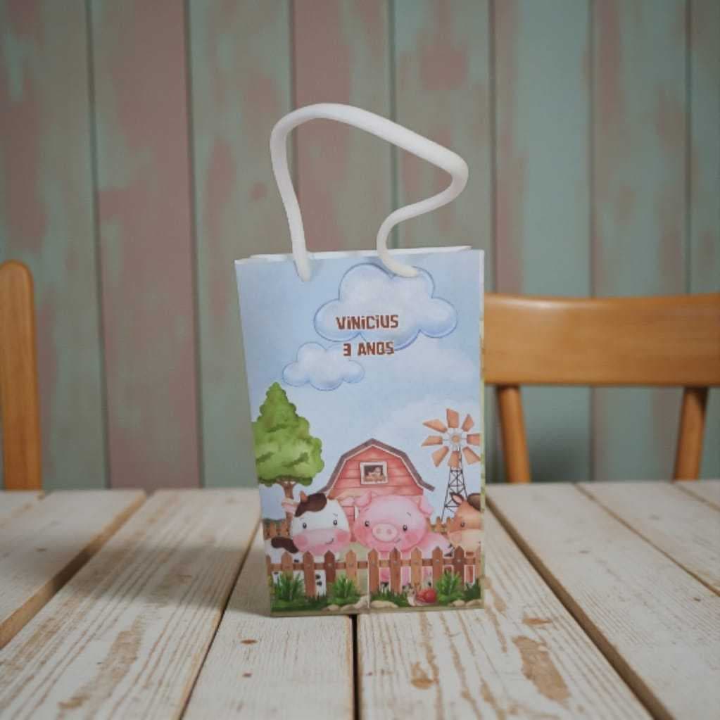 Sacolinha Personalizada FAZENDINHA Lembrancinha Festa Sacola Surpresa- TAMANHO P