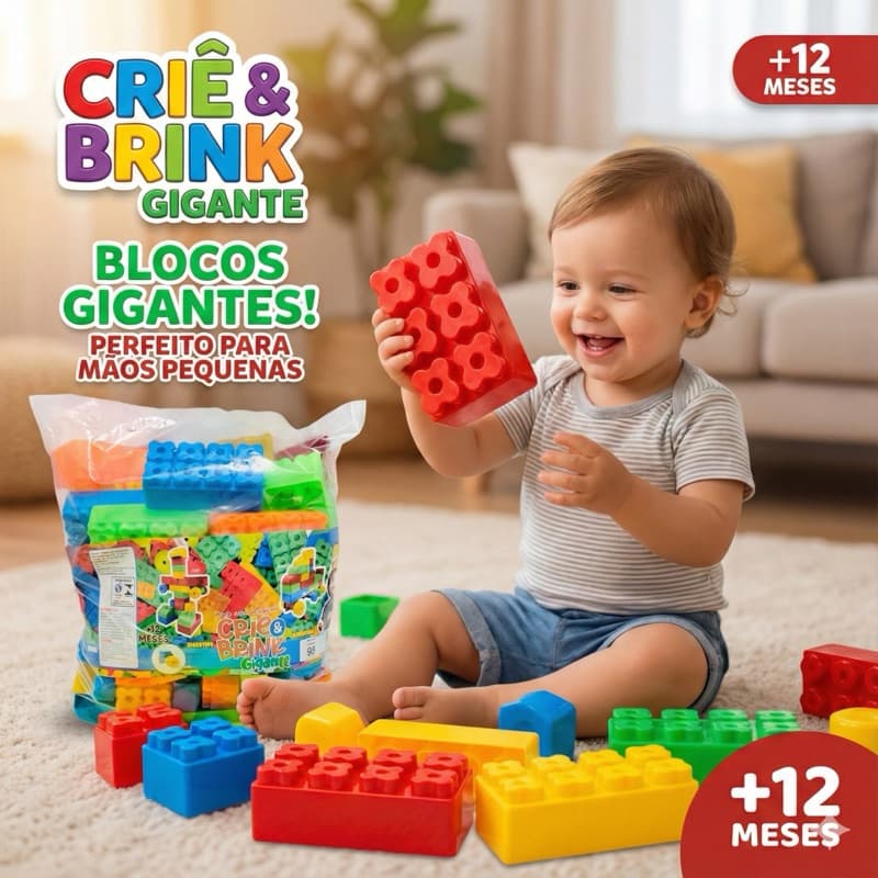 Blocos de Montar Gigantes - Brinquedo Educativo +12 Meses Infantil