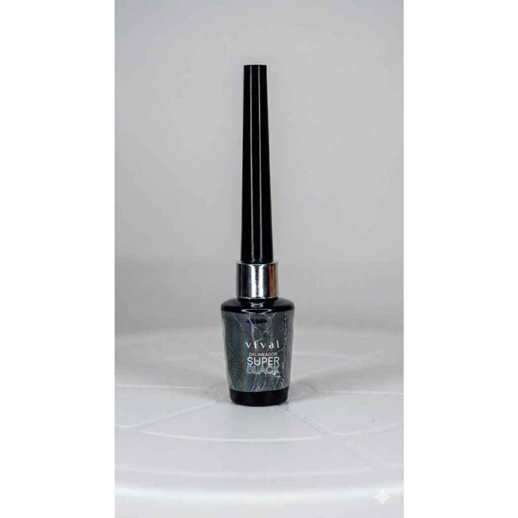 Delineador Líquido Super Black Vivai 8ml | Preto Intenso | Alta Pigmentação | Longa Duração
