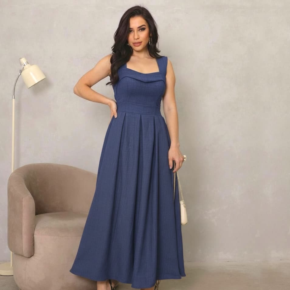 Vestido Feminino Casual Mídi Longo Confortavel