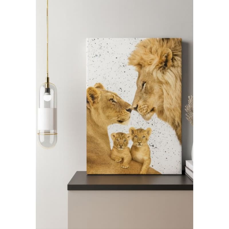 Quadro Decorativo 1 Peça Leão De Judá Família De Leões