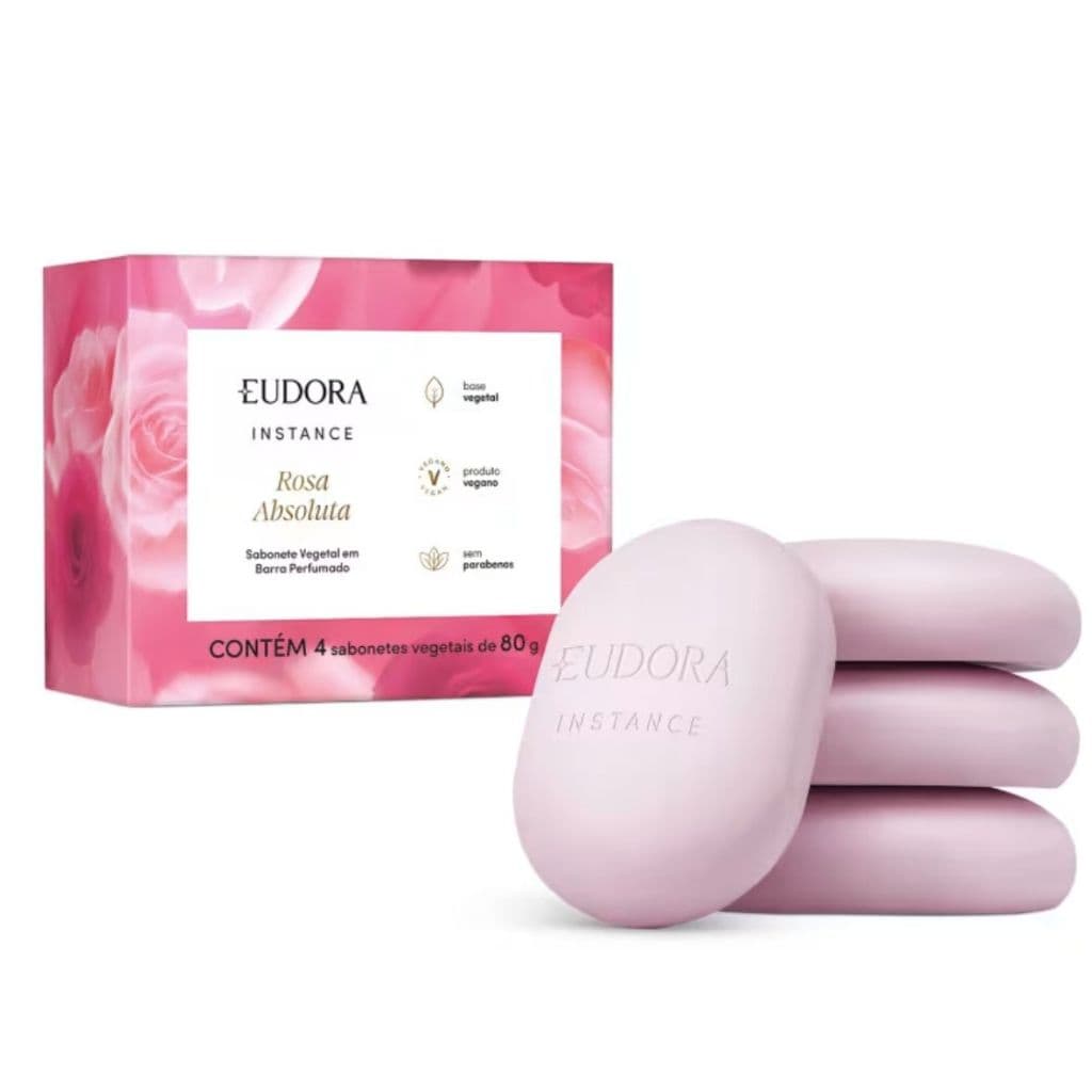 Caixa Sabonete Eudora Rosa Absoluta c/4 unidades