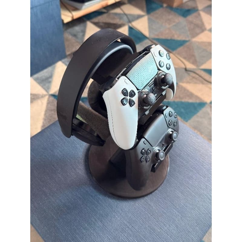 Suporte robusto e Personalizado para Duas Manetes + Headset - suporte gamer - suporte controle/manete PS5