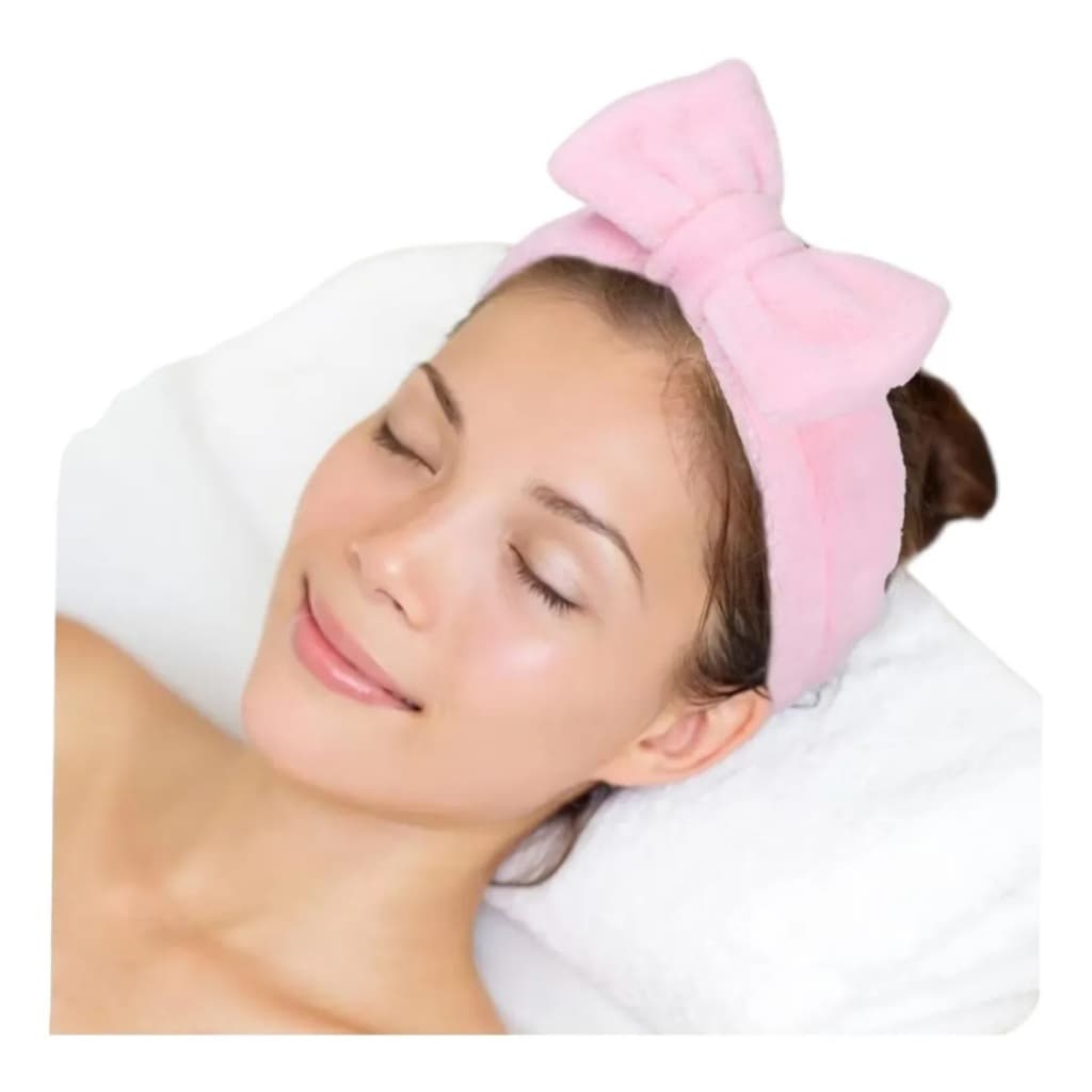 🎀 Faixa de Cabelo para Skincare com Laço – Super Macia e Confortável