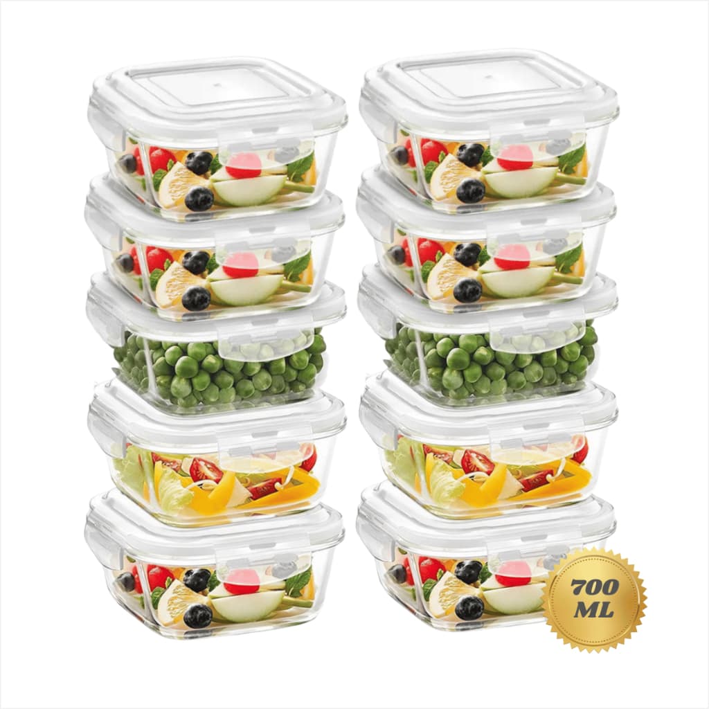 Pote Hermético de Vidro 640ml Kits 3 a 10 Unidades Conserva Alimentos Marmita Micro-ondas e Freezer