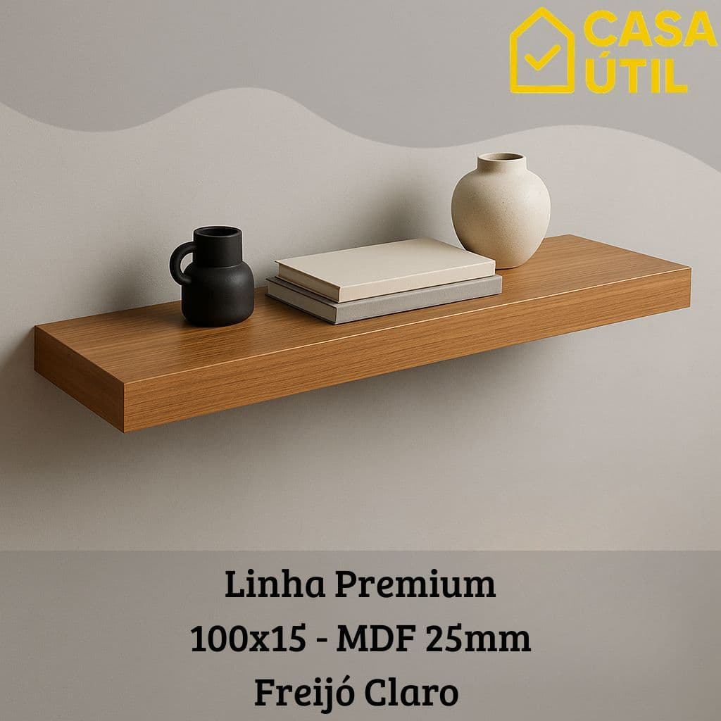 Prateleira Flutuante Freijó Claro 100 X 15 – Linha Prime 25 MM