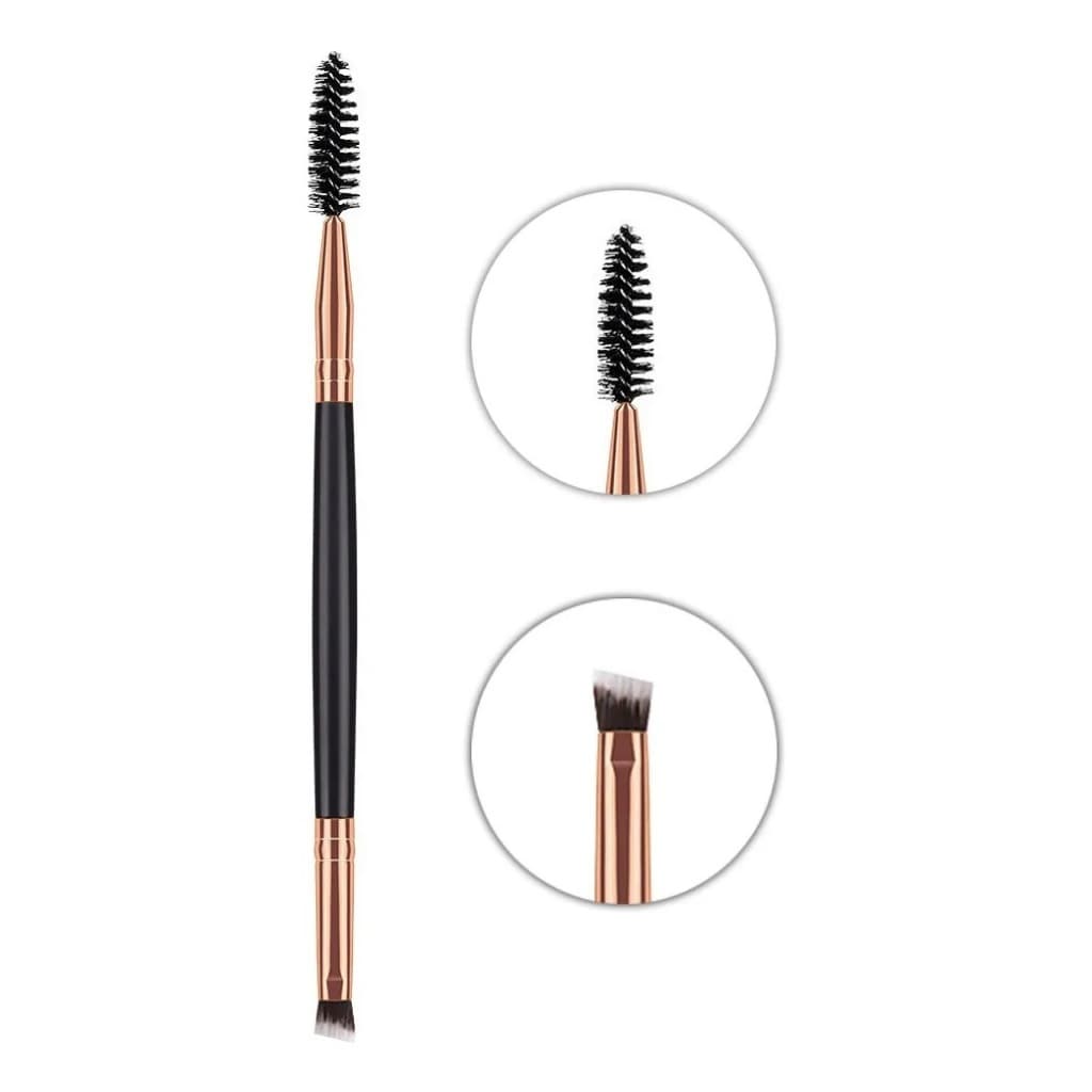 Pincel Duplo Ruby Anjo – Chanfrado + Escova para Sobrancelhas