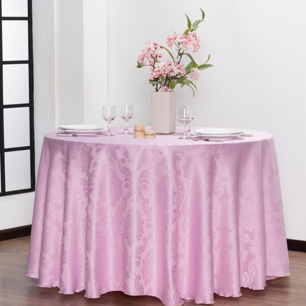 Toalha de Mesa Redonda 1,40 Metros de diâmetro Jacquard Cobre Mancha Luxo Festas Bares Eventos