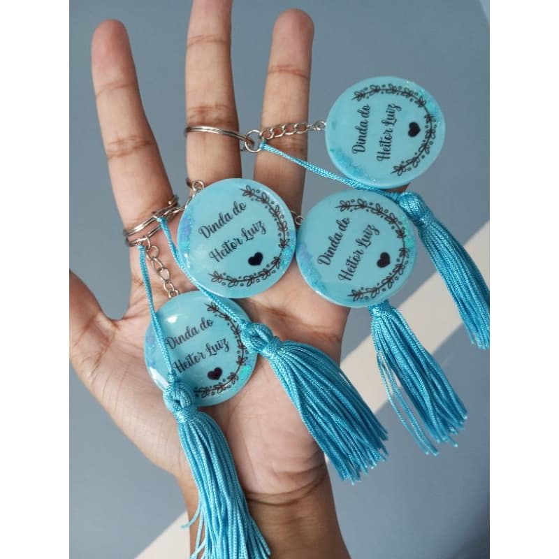 Chaveiro Personalizado em Resina 5cm | Kit 10, 15, 20 ou 25 Unidades | Lembrancinha, Nome, Logo, Casamento