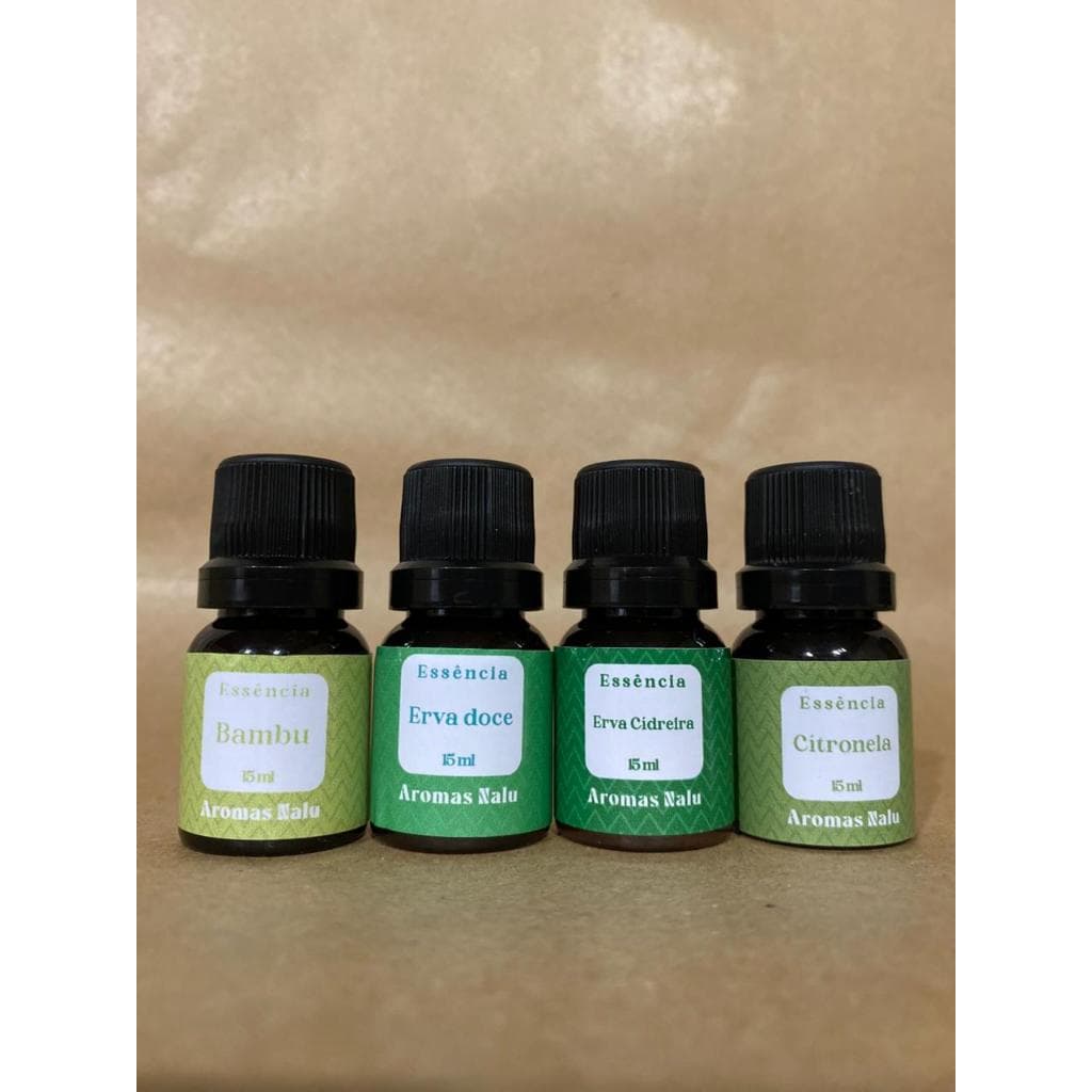 Kit Inspirações com 4 essências Bambú, Erva-doce,,ervaCidreira,,Citronela) - Hidrossolúveis