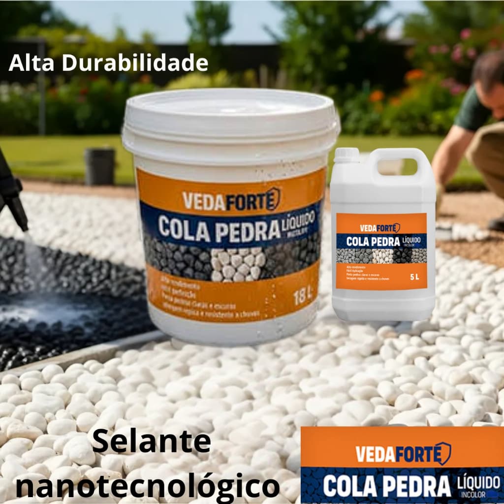 Fixador Cola trava Pedras seixos Drenante Jardim Garagem Calçada passagens piscinas Caminhos 5 /18L