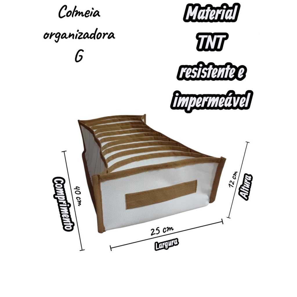 KITs Colmeia Organizadora (G) em TNT resistente e Imperméavel Produto premium 25 larg 12 altu 40 comp