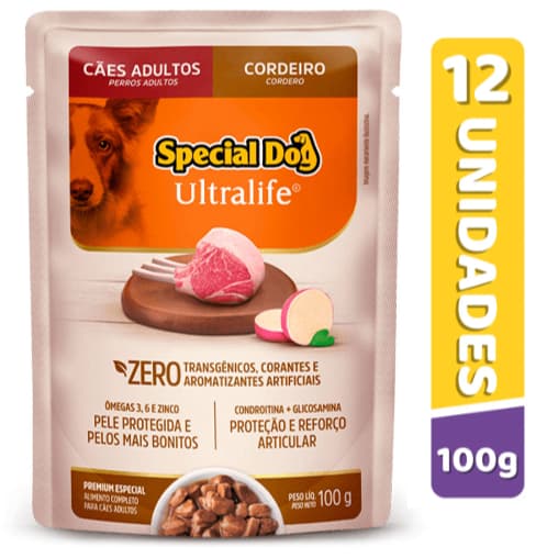 Sachê Special Dog Ultralife Adultos sabor Cordeiro 100 g - Kit com 12 unidades