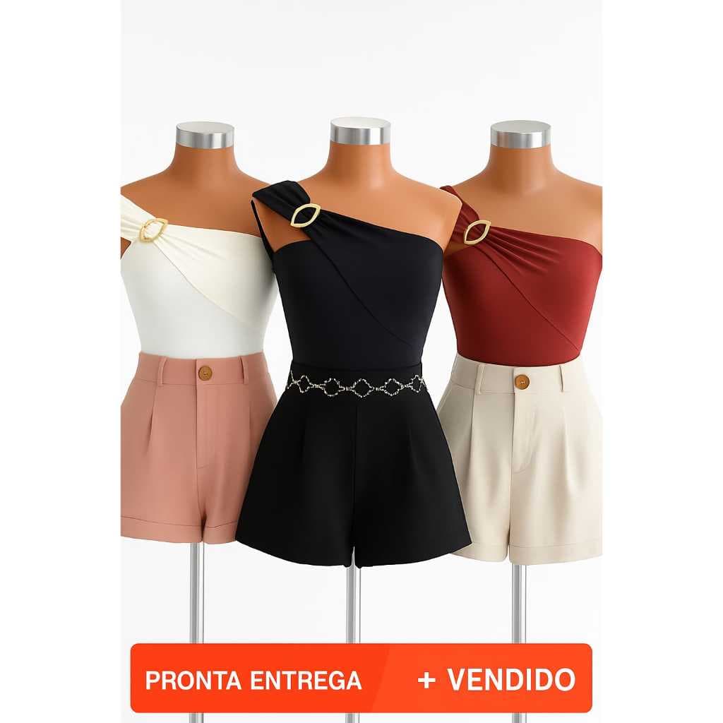 Body Feminino Um Ombro Só Com Fivela Elegante 0rgânico Suplex Romatic Tomara que Caia Mula Manca Bori Com Bojo