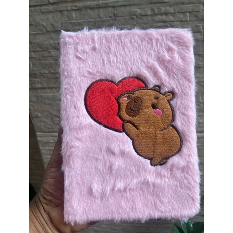 Diário Fofo Rosa Ursinho com Coração | Papelaria Cute | Presente Criativo
