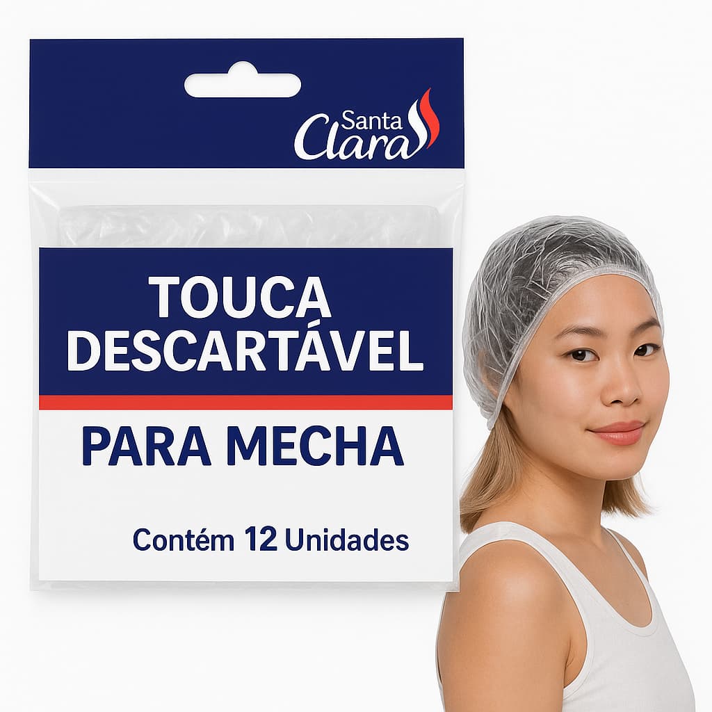 Touca Descartável para Mechas Santa Clara Original – Pacote com 12 Unidades