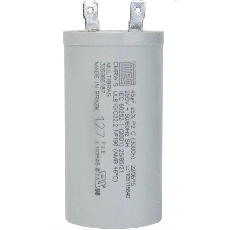 Capacitor para Lavadoras 40Uf 250vac 127v