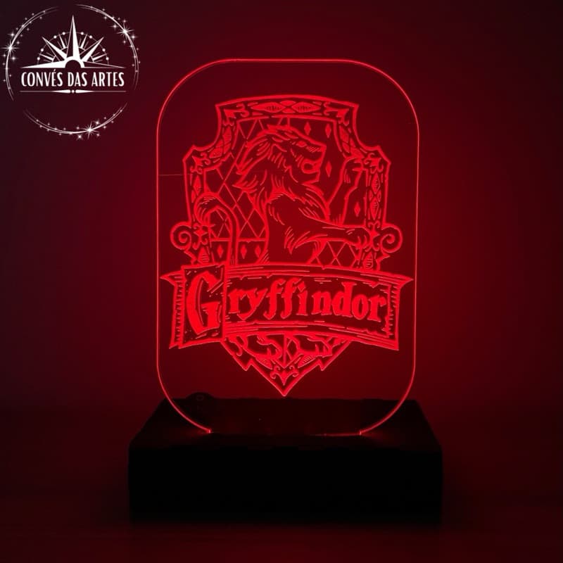 Luminária Personalizada Harry Potter/Grifinória/Gryffindor/Hogwarts/HP
