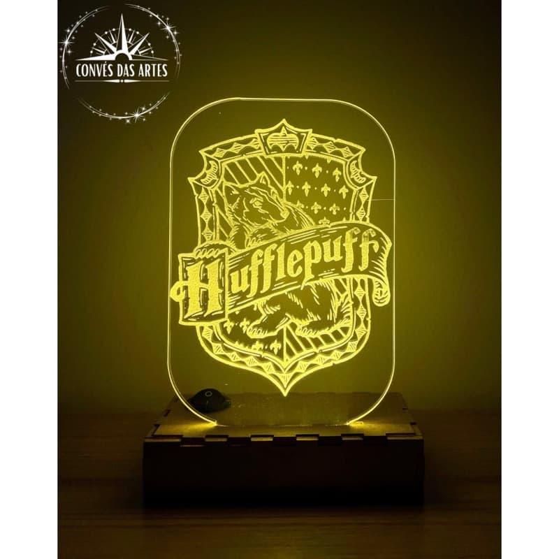 Luminária Personalizada Harry Potter/Lufa Lufa/Hufflepuff/Hogwarts/HP