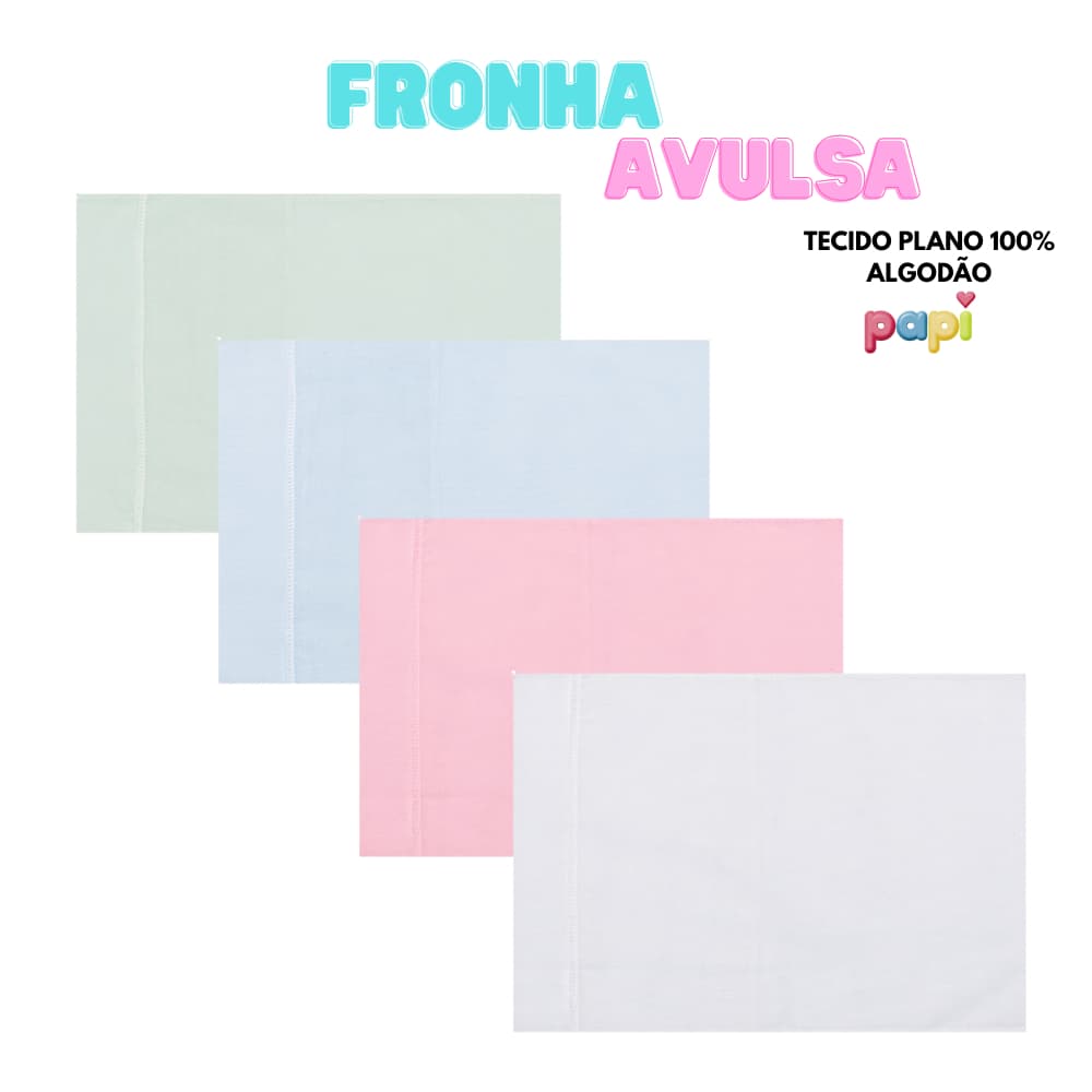 Fronha Avulsa Lisa Para Travesseiro de Bebê Infantil Papi 100% Algodão 40x28CM  Menina Menino Neutro