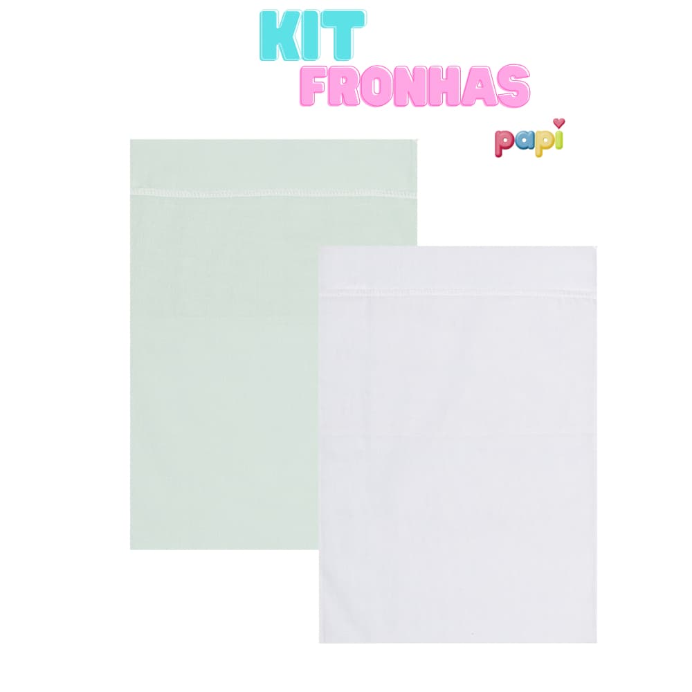 Kit Com 2 e 3 Fronhas Para Travesseiro de Bebê Papi 40x28cm 100% Algodão Menino Menina Neutro