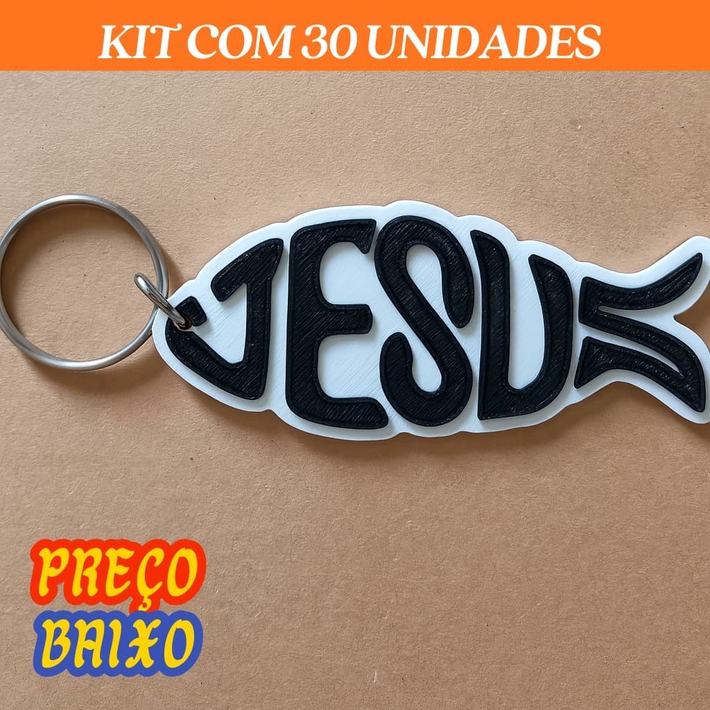 Chaveiro Jesus estilo peixe para igrejas, lembrancinha , eventos, presentes, cristão