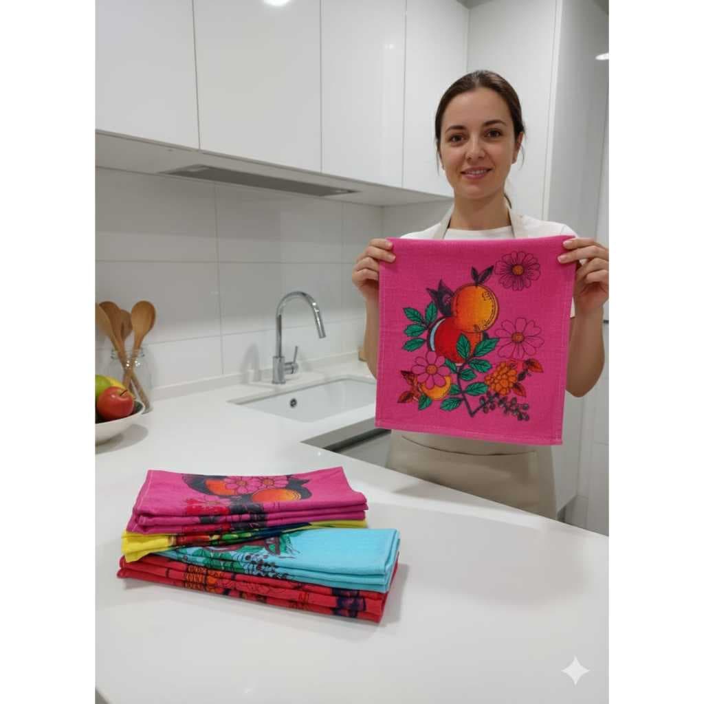 Kit 10 Pano de Prato Colorido 40x67cm – Pano de Copa Algodão Reforçado, Super Absorvente para Cozinha