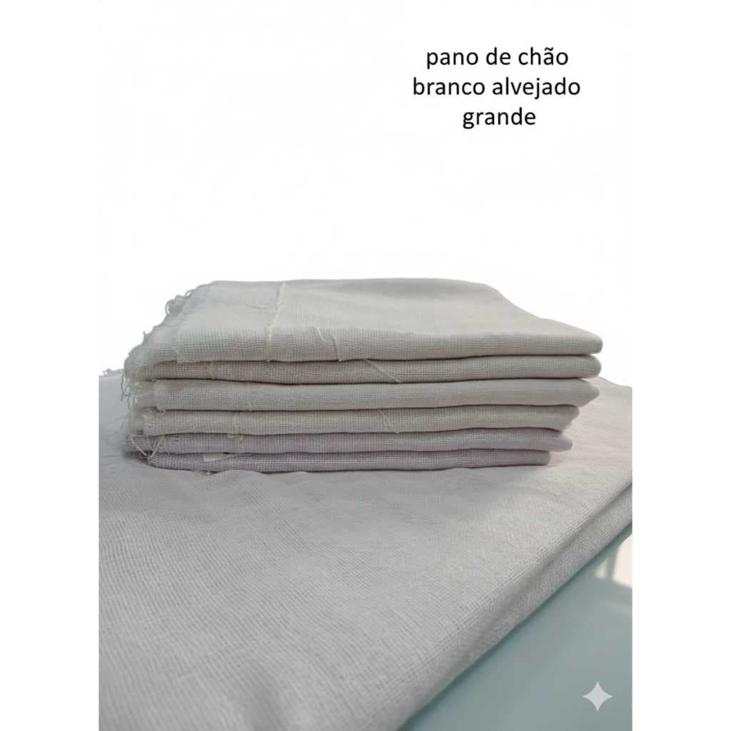 Kit Pano de Chão  Alvejado Grande – Alta Absorção, Resistente e Reforçado para Limpeza Pesada