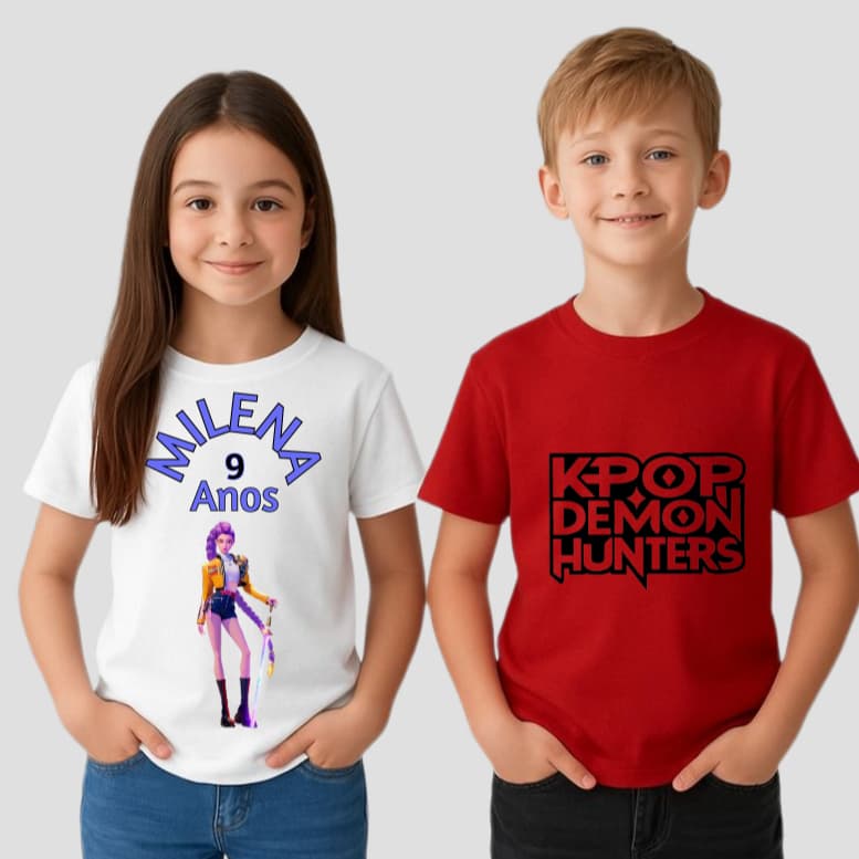 Guerreiras do k-pop camisetas personalizada para você e sua criança.