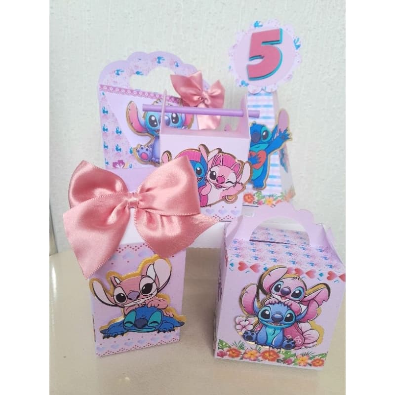 PEGUE E MONTE Kit personalizado Stitch e Angel l Lembrancinhas Festas l Fazemos todos os tema
