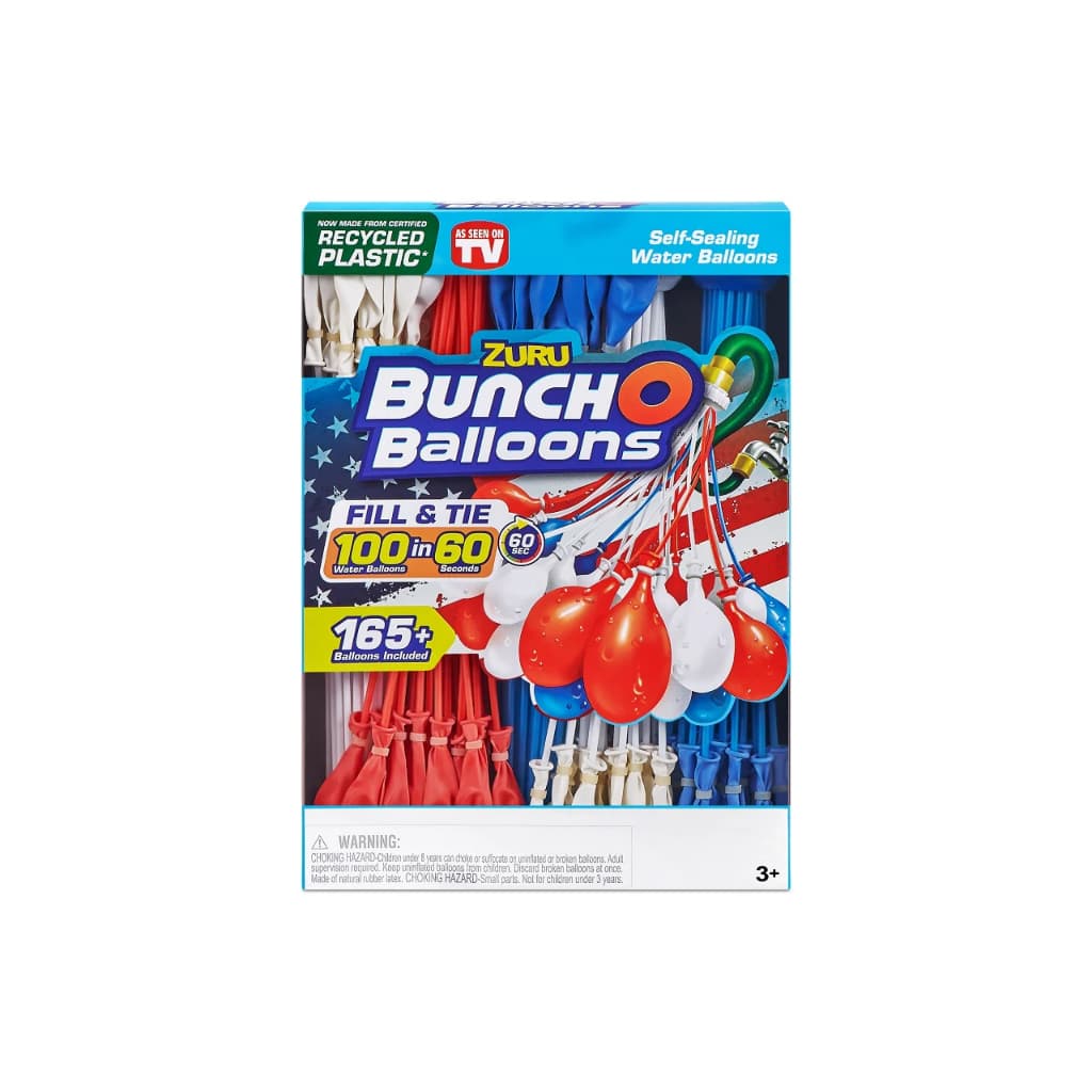 Zuru Bunch O Balloons Balões de Água de Enchimento Rápido Plástico e Borracha e Autoselantes Sortidos 100 pcs