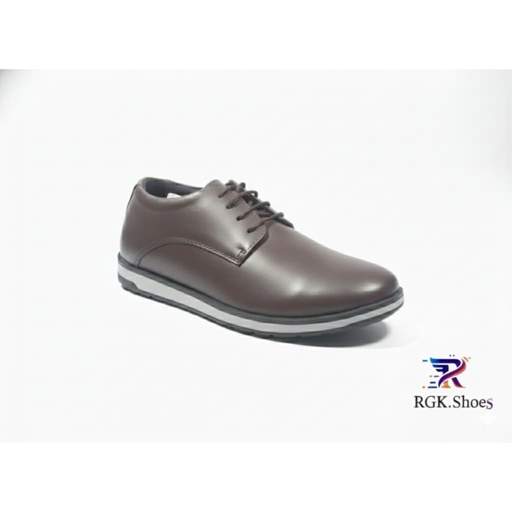 Sapato Oxford Masculino Café RGK Clássico Super Leve Confortável Premium Social Amarrar Estiloso Trabalho Igreja Top Lux