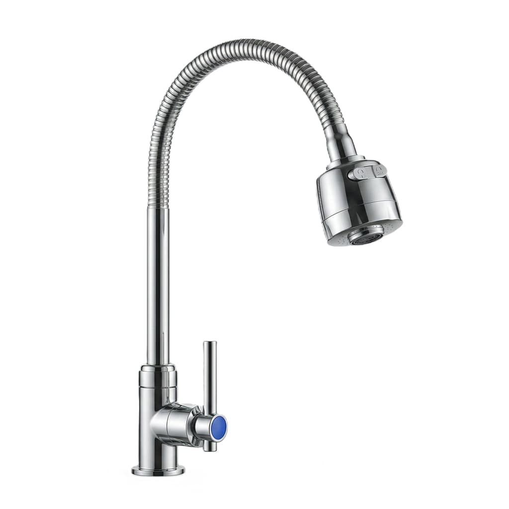 Torneira Flexível Cromada Jato Duplo Metal 1/4 Volta Mesa bancada Pia Mármore Cozinha Gourmet