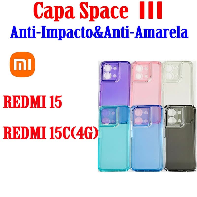 Capa Space 3 Acrílico Colorido Anti-Impacto&Anti-Amarela REDMI 15 / REDMI 15C(4G)