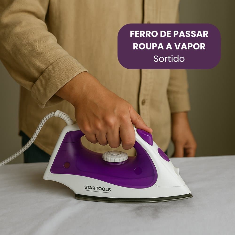 Ferro a Vapor Premium 1500W Base Cerâmica Antiaderente 127V 220V