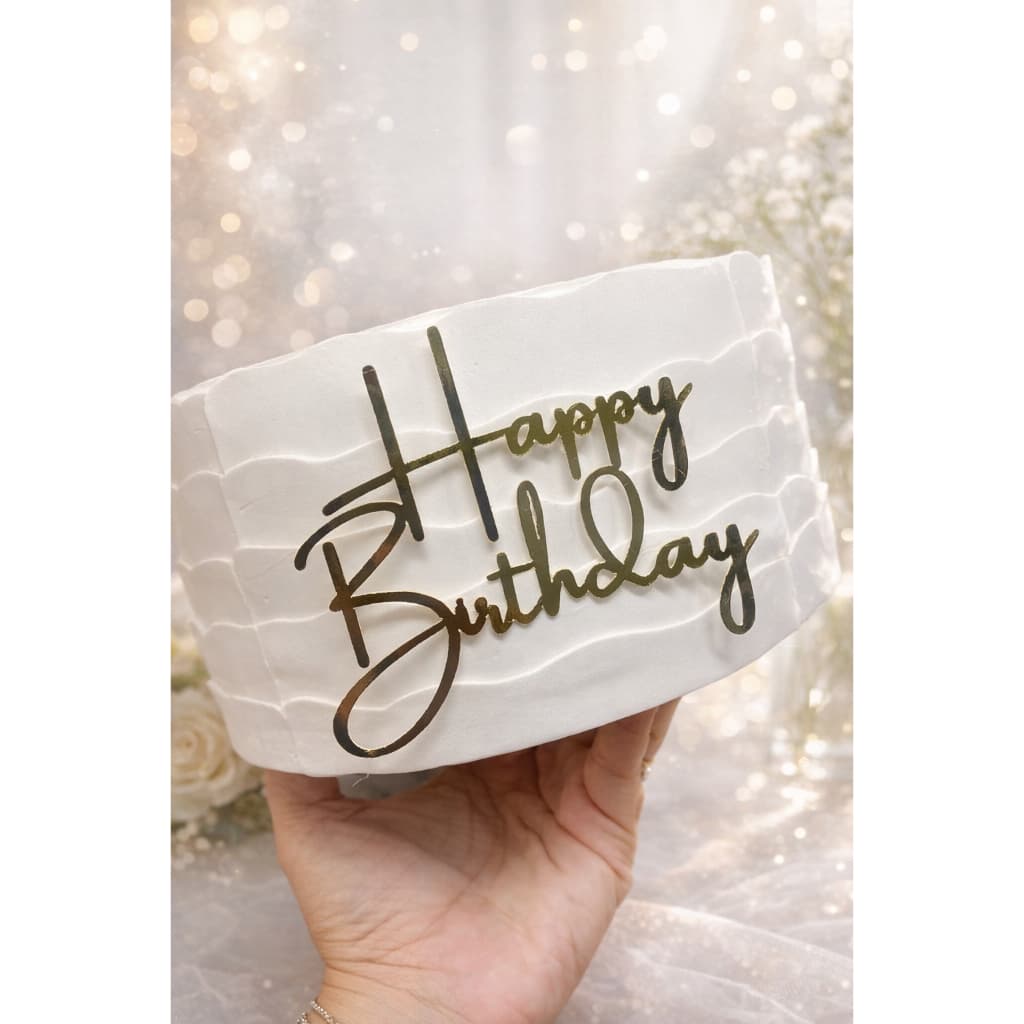 Kit 5|10|15 - Apliques decoração Para Bolo - dourado ou prata - Happy Birthday- PAPEL Lamicote 250g