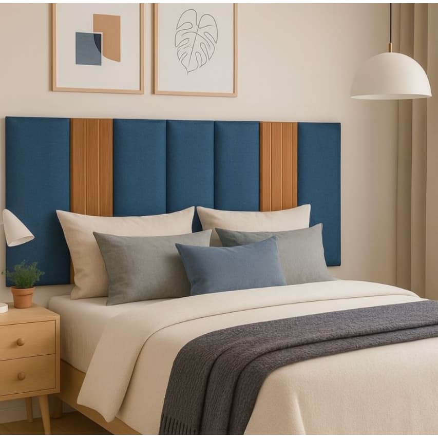 Kit Com Até 12 Peças Cabeceira Modular + Painel Ripado MDF Para Cama Box Casal King Queen - Envio Full