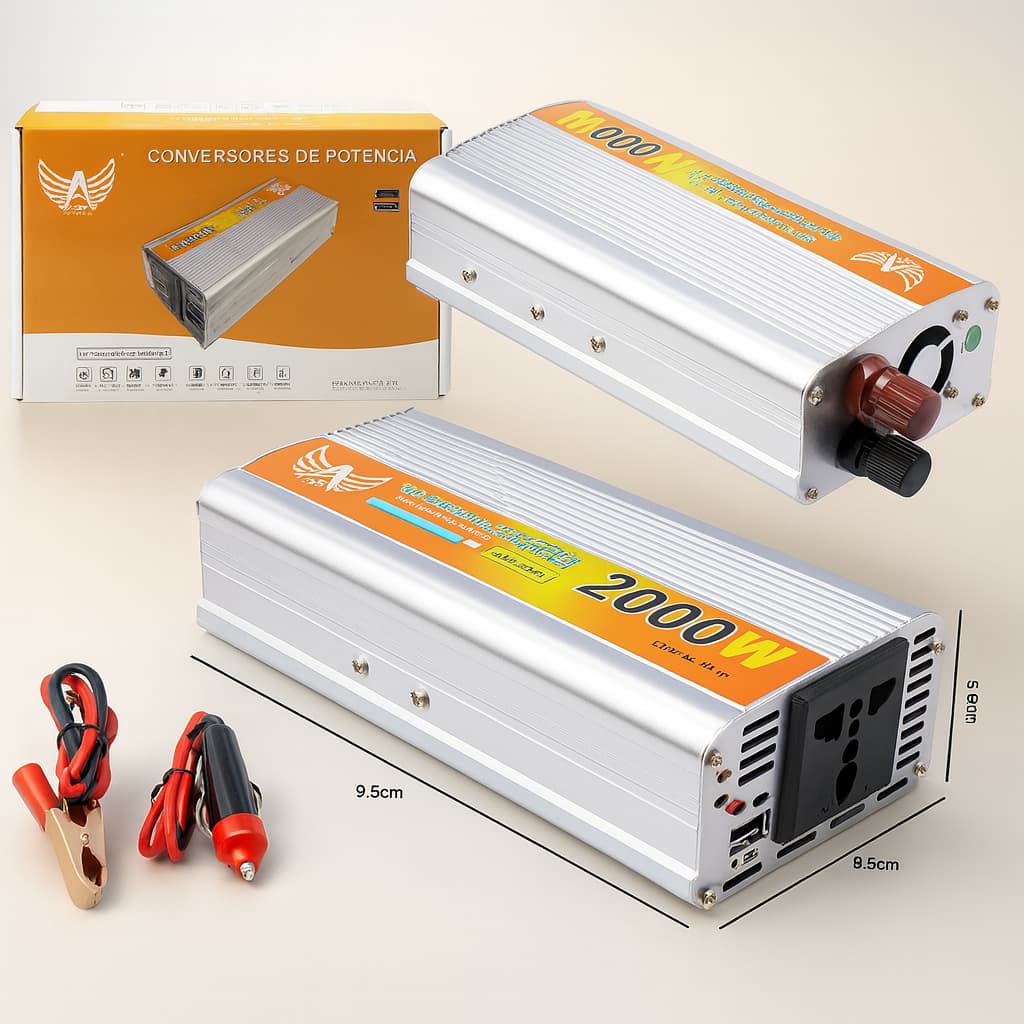 Inversor de Energia Veicular 800W 1000W 2000W 12V para 220V | Conversor de Potência Automotivo