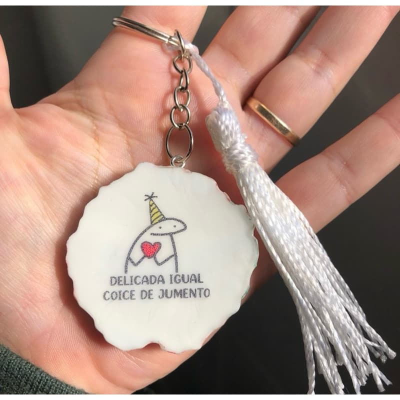 🔑 Chaveiro Artesanal em Resina Frase Divertida | Presente Criativo e Delicado