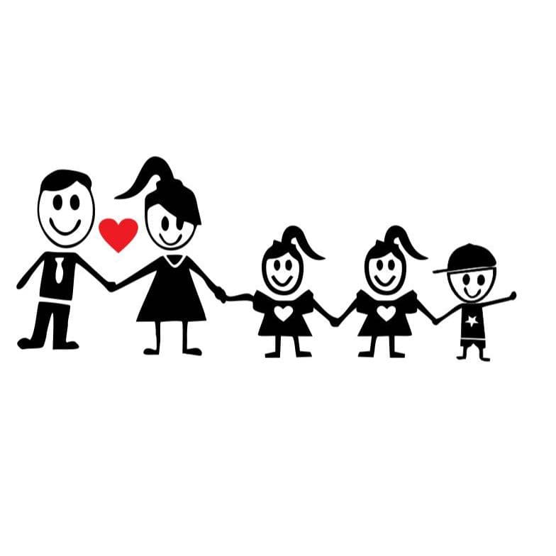 Adesivo Casal 2 meninas 1 menino