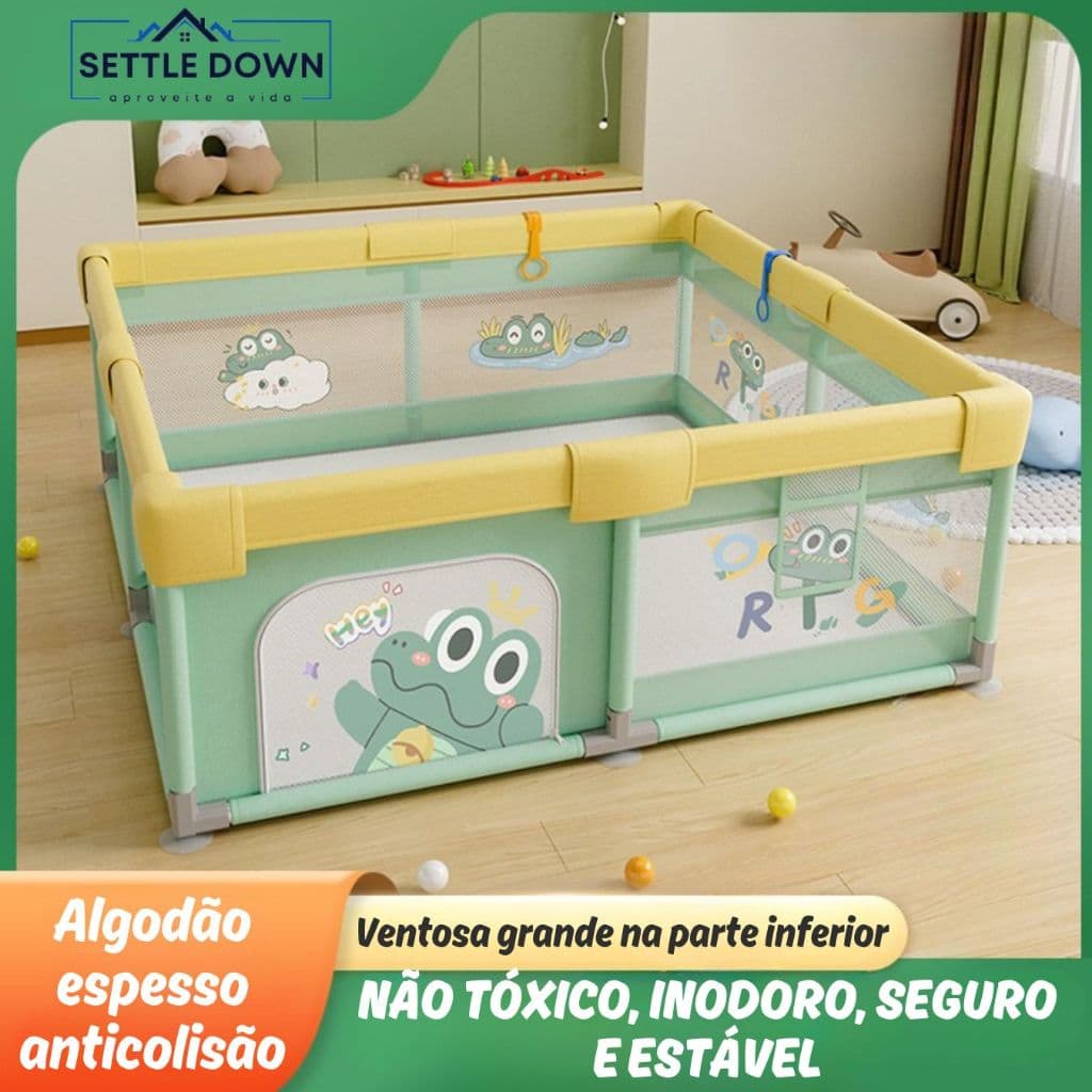 Cercadinho Bebê Grande Chiqueirinho Infantil Cercado Menino Menina Portátil Dobrável 200x150cm/180x120cm