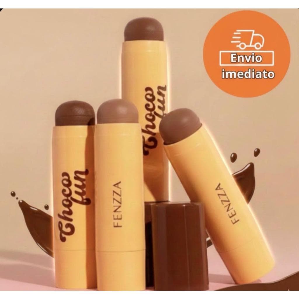 Contorno Facial Stick Fenzza com Fragrância de Chocolate e Fácil Esfumamento 4 TONALIDADES CHEIRINHO DE CHOCOLATE
