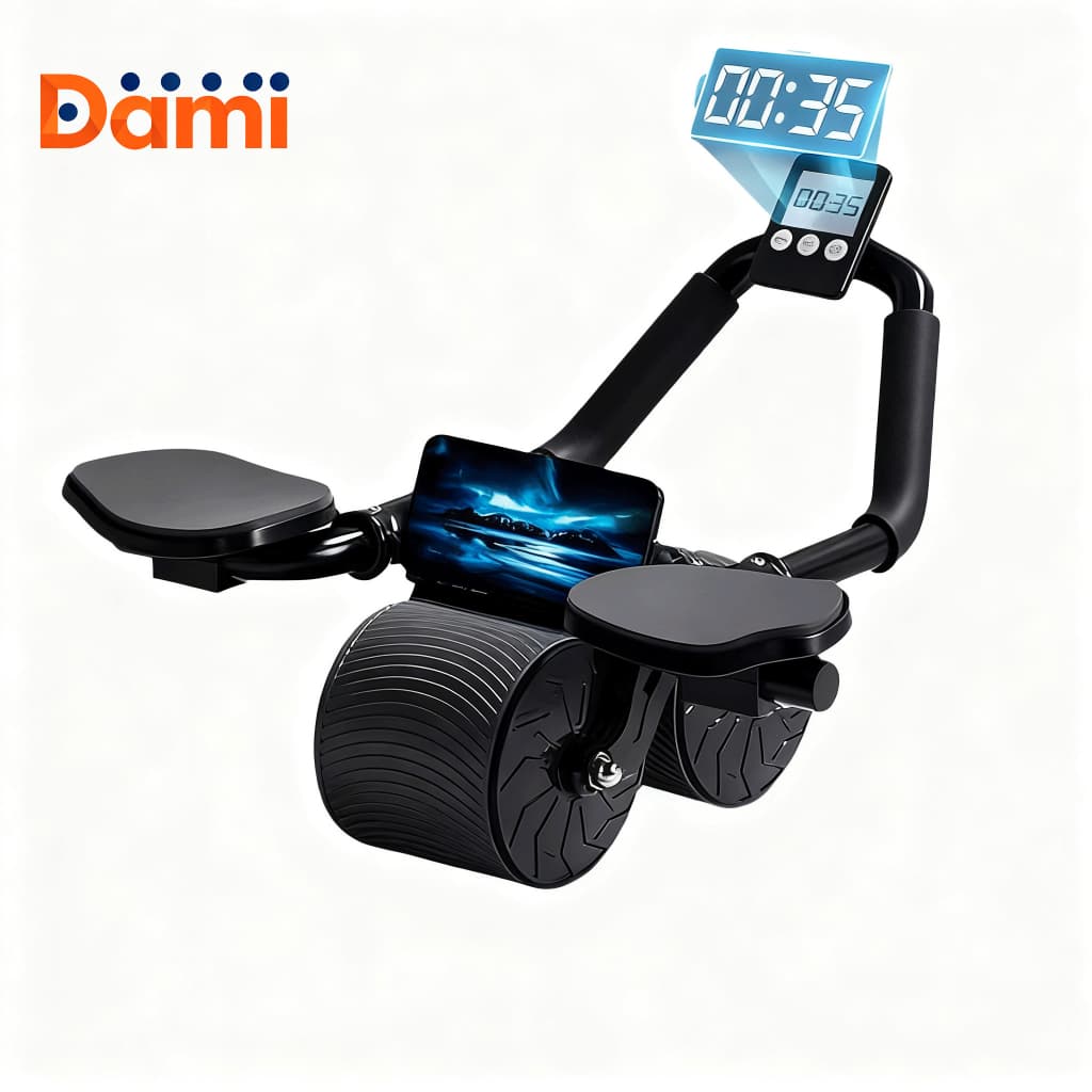 Roda Abdominal com Eficiência，Recuo Automático, Estável para Treino de Abdômen, Multifuncional